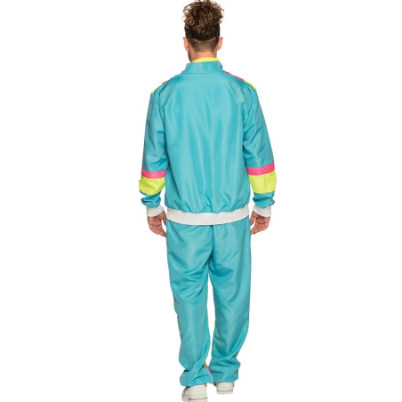 Disfraz de Chándal años 80 Azul neon Hombre