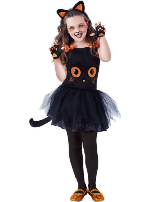 Disfraz de Gatita Vestido Negra Infantil