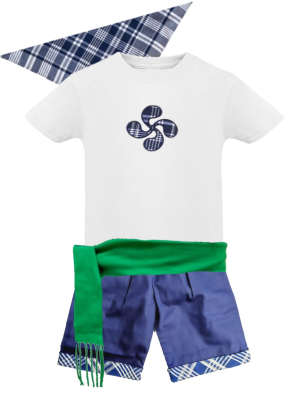 Traje Arrantzale bebe Lauburu corto - Trajes regionales Vascos
