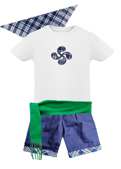 Traje Arrantzale bebe Lauburu corto - Trajes regionales Vascos