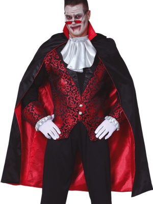 Capa de Vampiro Negra Forro Rojo Adulto -  Complementos Disfraces Halloween