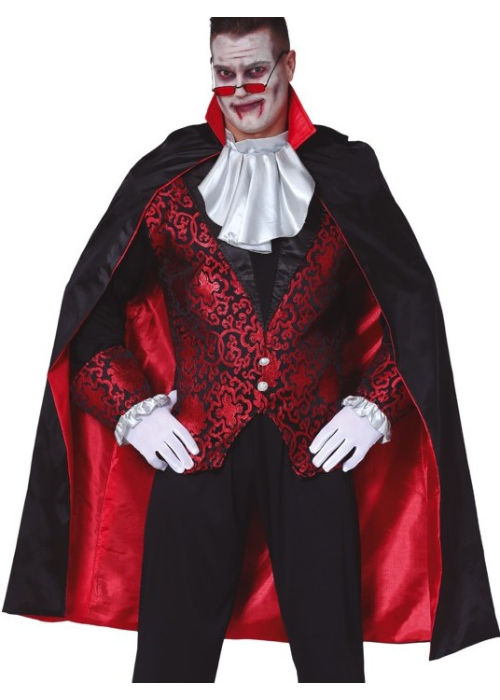 Capa de Vampiro Negra Forro Rojo Adulto -  Complementos Disfraces Halloween