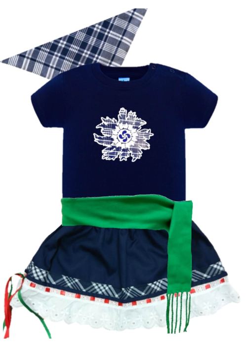 Conjunto Arrantzale Bebe Eguzkilore Lauburu Azul