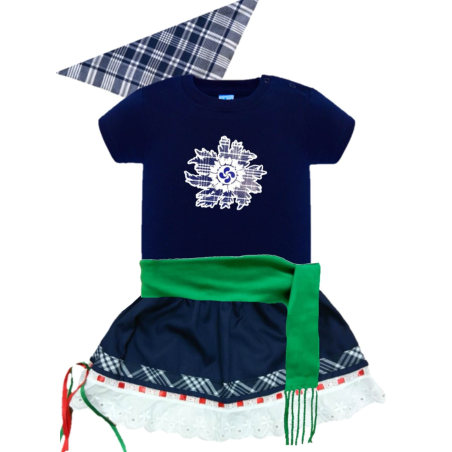 Conjunto Arrantzale Bebe Eguzkilore Lauburu Azul