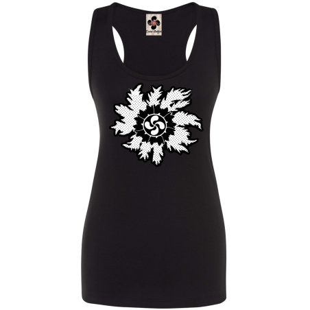 Camiseta Eguzkilore Motas Tirantes Negra