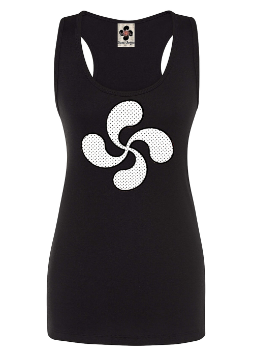 Camiseta Lauburu Motas Tirantes Negra