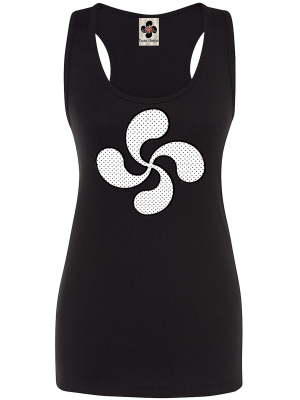 Conjunto Neska negro tirantes Lauburu - Trajes Vascos