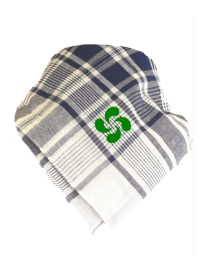 Pañuelo de cuadros pequeño con lauburu verde - Pañuelo hierbas