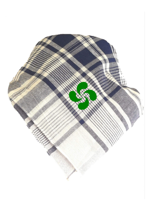 Pañuelo de cuadros pequeño con lauburu verde - Pañuelo hierbas