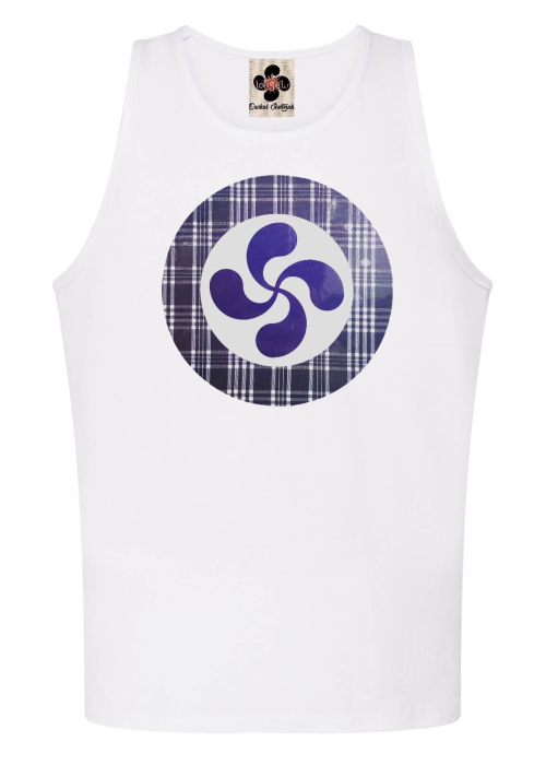 Camiseta Lauburu Circulo Tirantes Hombre Blanca