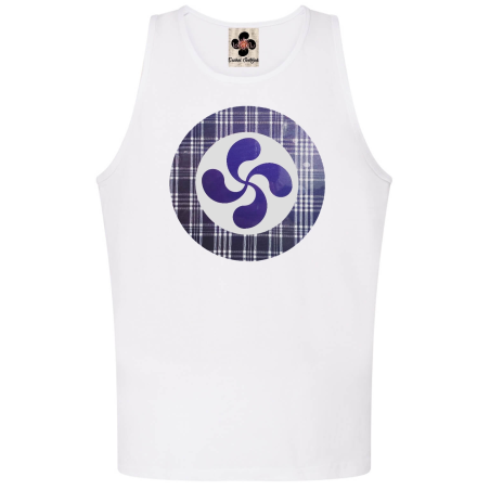 Camiseta Lauburu Circulo Tirantes Hombre Blanca