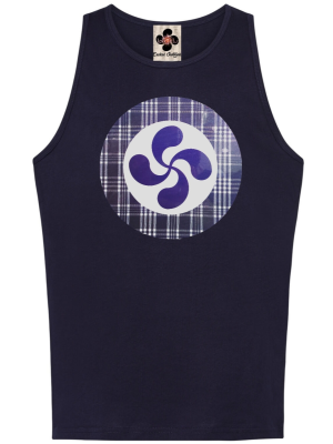 T-Shirt Lauburu Bretelles Homme Bleu
