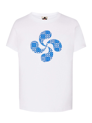 Camiseta Lauburu Baldosa Bilbao Infantil Blanca