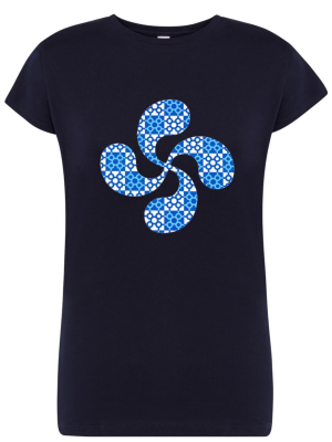 Camiseta Lauburu Baldosa Bilbao Azul Mujer