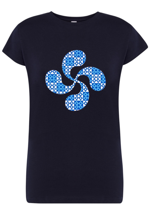 Camiseta Lauburu Baldosa Bilbao Azul Mujer