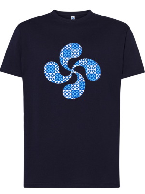 Camiseta Lauburu Baldosa Bilbao Azul Hombre