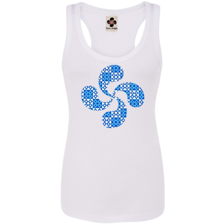 Camiseta Lauburu Baldosa Bilbao Blanca Tirantes Mujer