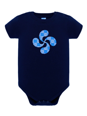 Body Lauburu Baldosa Bebe Azul