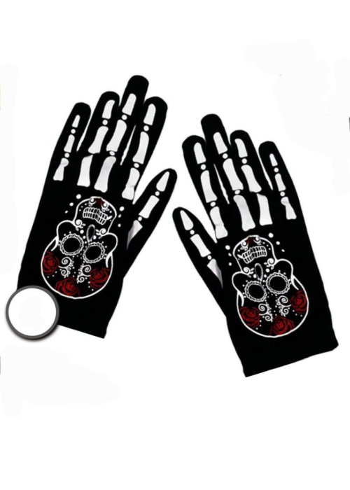 Guantes Catrina Con Calavera