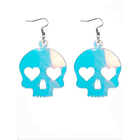 Pendientes Calaveras Con Pompom Rojo