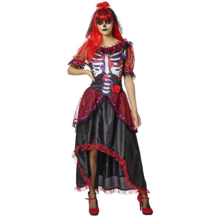 Disfraz de Catrina Largo para Mujer - Disfraces Halloween Esqueletos