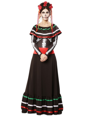 Disfraz de Catrina Rojo Largo