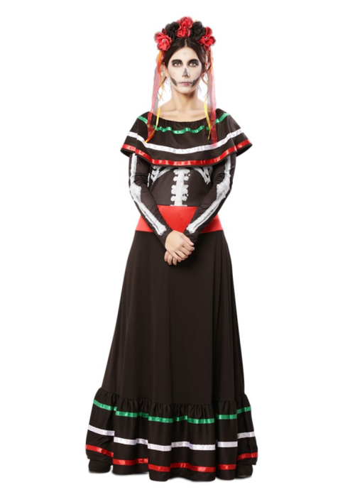 Disfraz de Catrina Rojo Largo