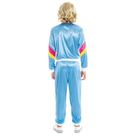 Disfraz de chándal Azul años 80 NIño