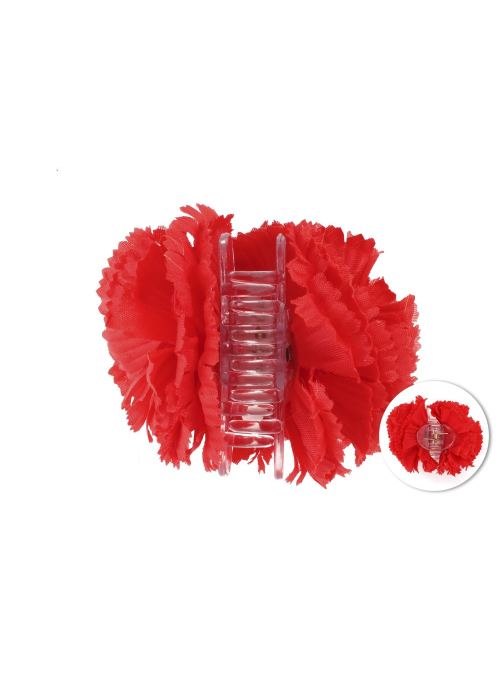 Flor Clavel Rojo con Pinza