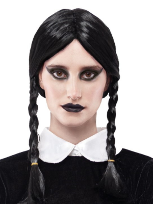 Peluca Trenzas Negra largas - Peluca de Miercoles