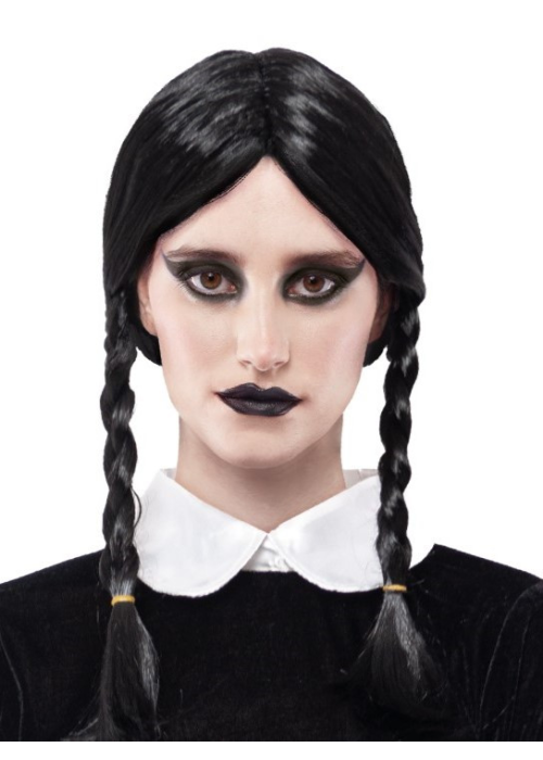 Peluca Trenzas Negra largas - Peluca de Miercoles