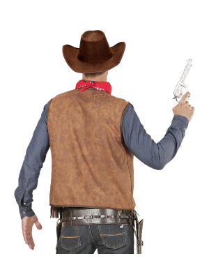 Chaleco Vaquero Marron con Vaca