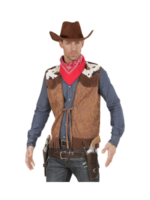 Chaleco Vaquero Marron con Vaca