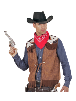 Chaleco Vaquero Marron con Vaca