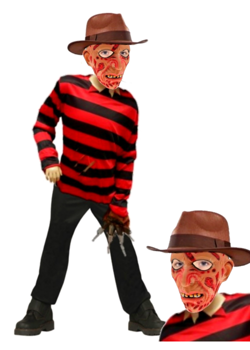 Disfraz De Freddy Con Mascara Infantil - Disfraces Freddy Krueger - Disfraces de Asesino Pesadillas Infantil