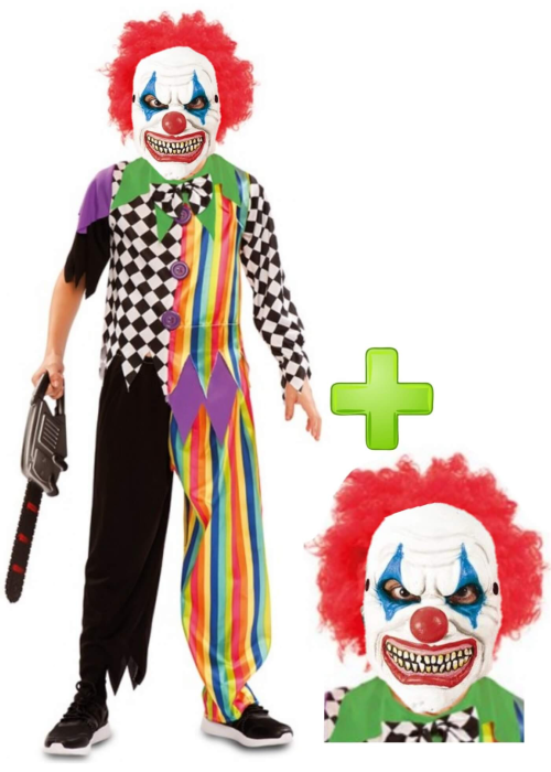 Disfraz de Payaso Asesino infantil Siniestro con mascara - Disfraces de Halloween Infantiles