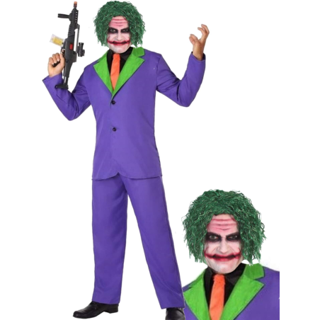 Disfraz de El Joker el payaso con peluca - Disfraces de Halloween