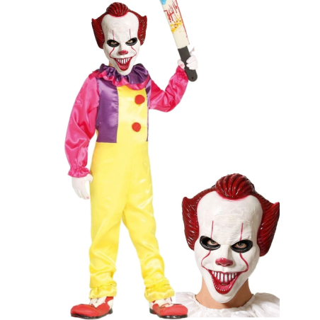 Disfraz De Payaso Malo Con Mascara