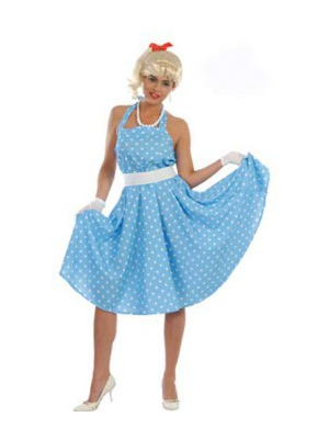 Disfraz de Años 50 azul - Disfraces de Grease para Mujer