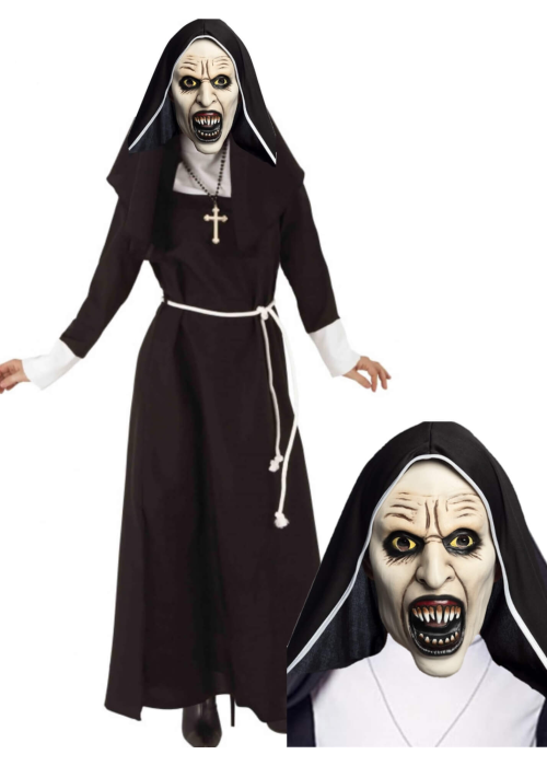 Disfraz De La Monja Con Mascara Para Mujer - Disfraces de Halloween Mujer mas vendidos