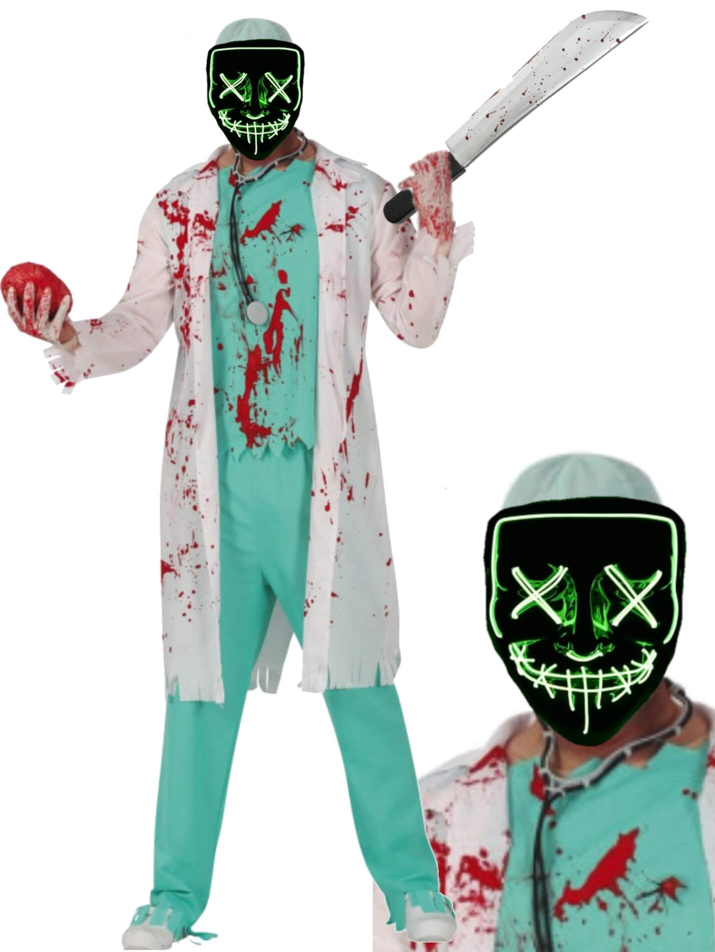 Disfraz de La Purga hombre con mascara de Luz Disfraces Halloween