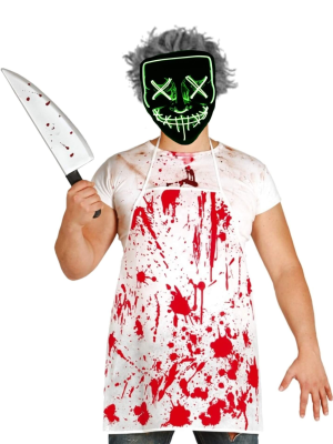 Disfraz Delantal sangre y Mascara Purga