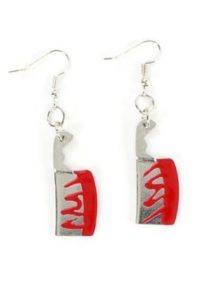 Pendientes Calaveras Con Pompom Rojo