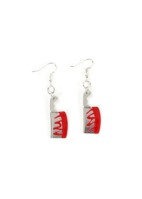 Pendientes Calaveras Con Pompom Rojo