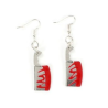 Pendientes Calaveras Con Pompom Rojo