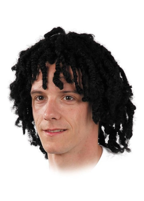 Peluca Rastas Cortas Negras