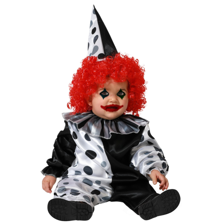 Disfraz de Payaso Blanco y Negro Bebe