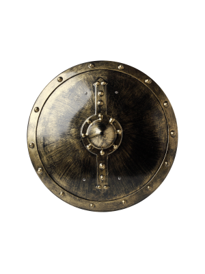 Escudo Vikingo Con Pico Dorado - Complementos de Barbaros y Vikingos