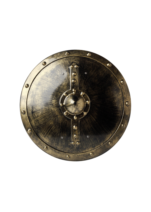 Escudo Vikingo Con Pico Dorado - Complementos de Barbaros y Vikingos