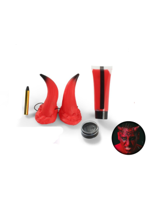 Set de Demonio de Maquillaje Demonio con Cuernos